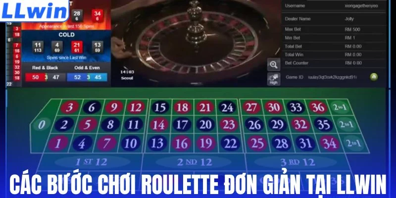 Các bước chơi roulette đơn giản tại LLWIN