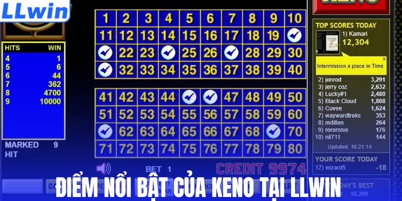Điểm nổi bật của Keno tại LLWIN