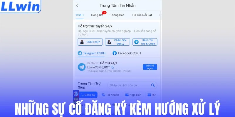 Những sự cố đăng ký phổ biến kèm hướng xử lý cụ thể