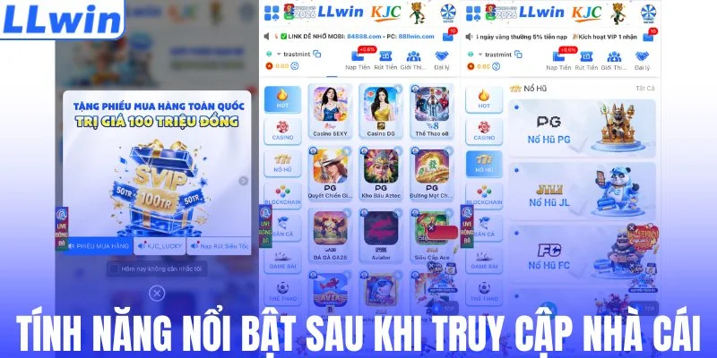 Những tính năng nổi bật sau khi truy cập nhà cái